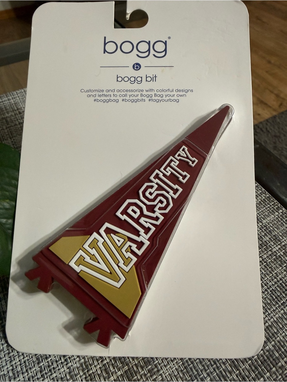 BOGG BAG Varsity Pennant Bag Bit - Maroon and Gold